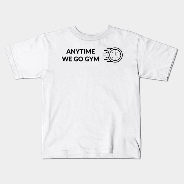 Anytime Fitness | Anytime We Go Gym Clock Logo Kids T-Shirt by MrDoze